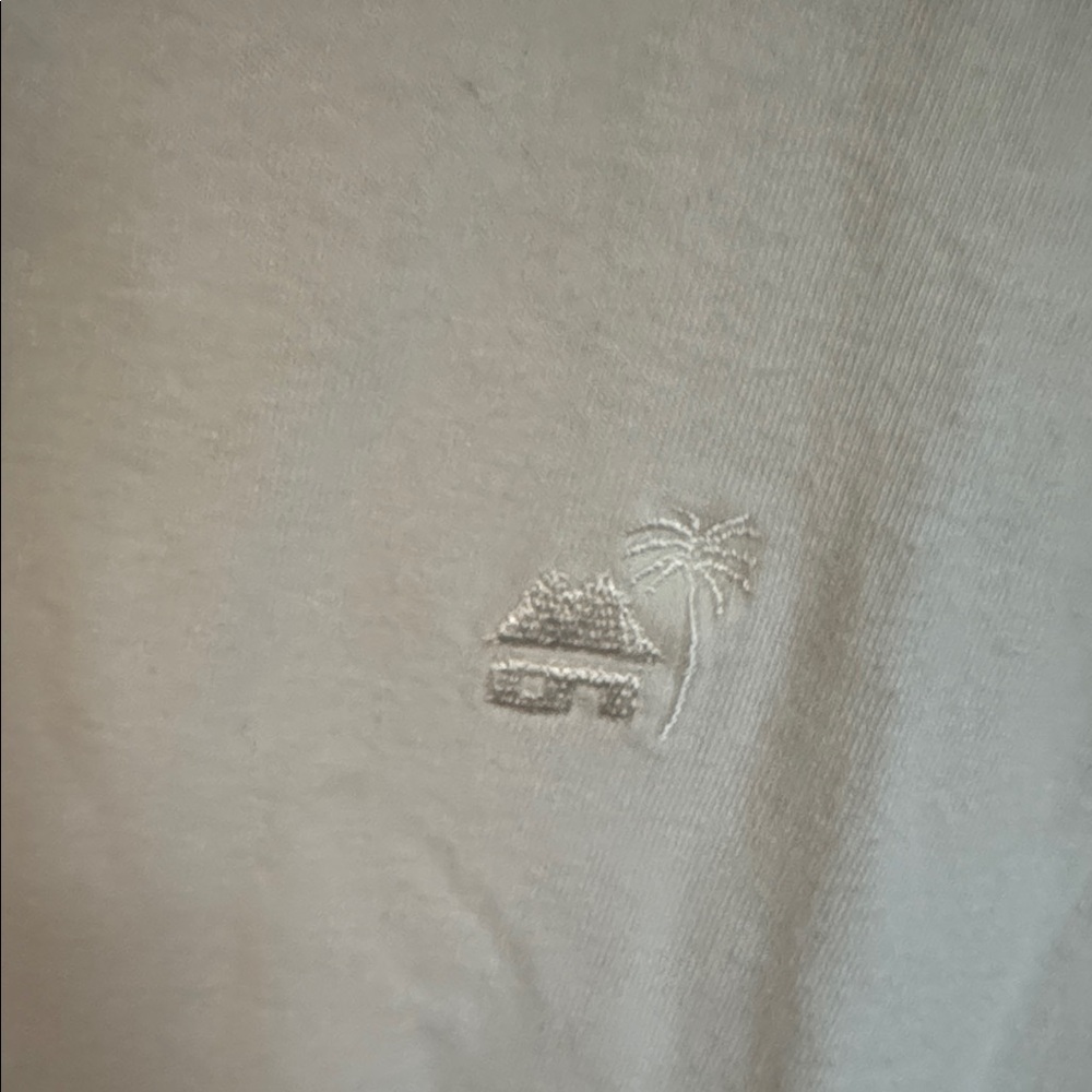 Caribbean Joe White Cotton Cropped Sleeve Tee - Picture 3 of 4